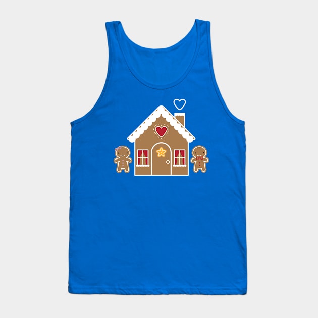 Kawaii Christmas Gingerbread House Tank Top by marcelinesmith